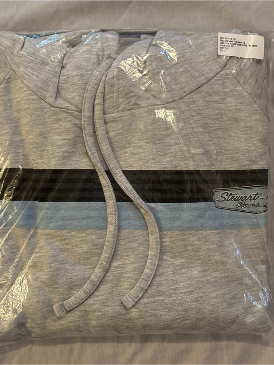 Nascar Other - NASCAR Women’s Stewart Haas Racing Light Gray Stripe Hoodie Size XLG